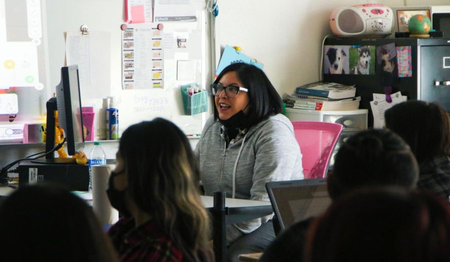 AP Human Geography teacher Andrea Segura begins her class lesson on Dec. 14.