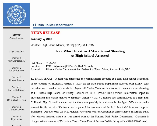 EPPD+News+Release+on+Threat+to+EDHS