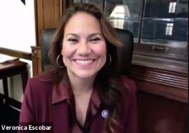 Veronica Escobar, U.S. Congresswoman from Texas, visits with students in an EPCC webinar about her experience at the Capitol on Jan. 6, 2021. 
