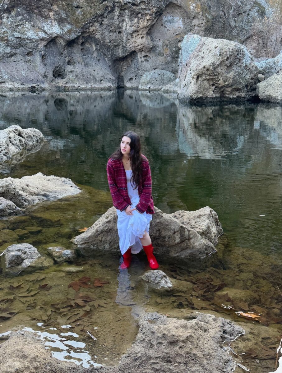 Standing in the water, Tessa Phillips takes promo photos for the “no closure” music video on December 29, 2024 in Los Angeles, CA.
Photo courtesy of Tessa Phillips.
